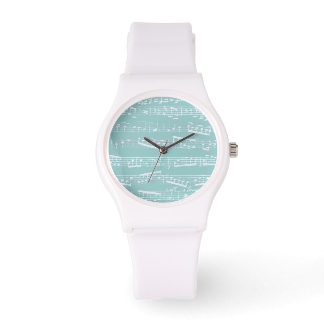 Reloj De Pulsera Notas musicales azules (Anverso)