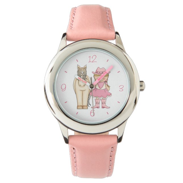 Reloj De Pulsera Novia rubia y caballo crema (Anverso)