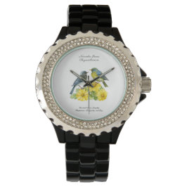 Reloj De Pulsera Noviembre Mes de Nacimiento Flor Crisantemo Aves