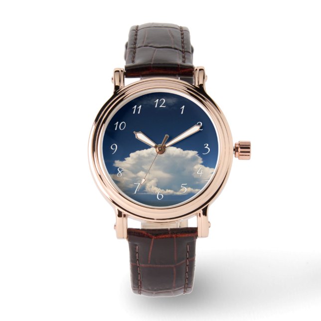 Reloj De Pulsera Nube blanca de puffy (Anverso)