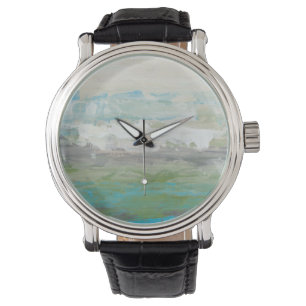 Reloj De Pulsera Nubes blancas que pasan por alto paisaje hermoso
