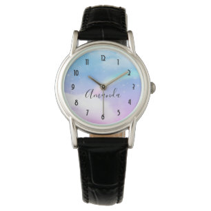 Reloj De Pulsera Nubes mágicas pasteles y arcoiris