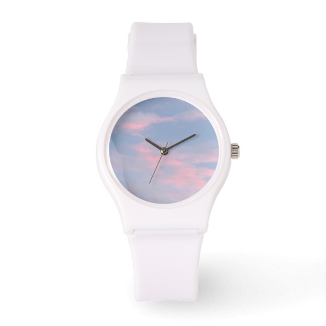 Reloj De Pulsera Nubes rosadas de personalizable (Anverso)