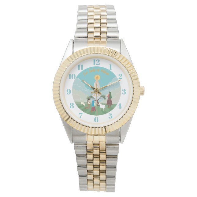 Reloj De Pulsera Nuestra Señora de Fátima y los tres pastores (Anverso)
