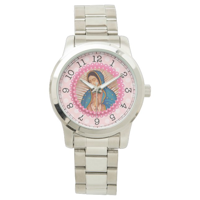 Reloj De Pulsera Nuestra Señora de las Rosas Rosa de Guadalupe (Anverso)