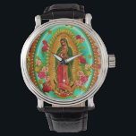 Reloj De Pulsera Nuestra Señora Guadalupe Santa Virgen María<br><div class="desc">"Nuestra Señora de Guadalupe" "Virgen María" México "Nativo Americano" Boho Católico San Diosa Cristiano Indígena Étnica Hispana "Latinoamericana" Colonial Español Precolumbiana Tolteca Olmec "Nuestra Senora de Guadalupe" Católica Espagnol Kitsch Southwest Vintage Southwest Southwestern Madre Santo Dios Adorar Religión Hippie Paz</div>