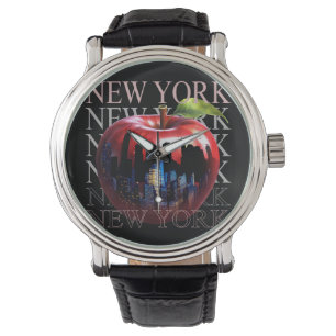 Reloj De Pulsera Nueva York La gran ciudad de la silueta de frutas
