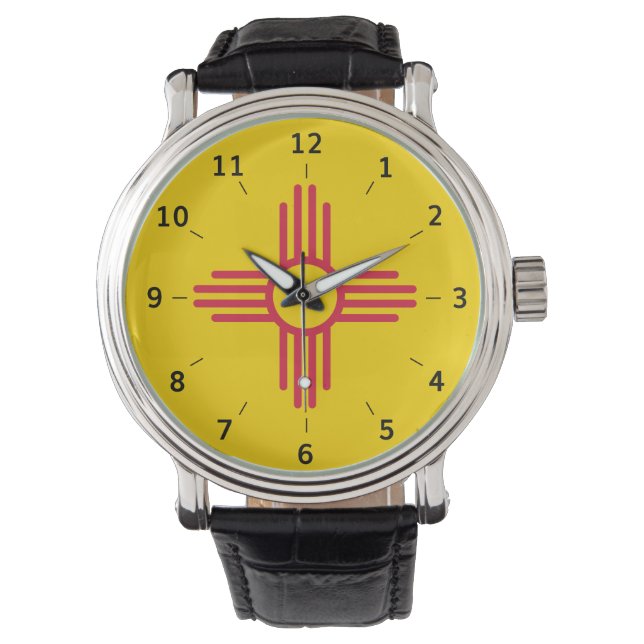 Reloj De Pulsera Nuevo México Zia Sun Symbol (Anverso)