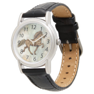 Reloj De Pulsera Número de caballos islandeses de estilo art decó