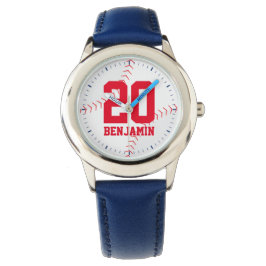 Reloj De Pulsera Número de Jersey de béisbol rojo