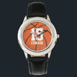 Reloj De Pulsera Número de Jersey Temático del Baloncesto<br><div class="desc">Diseño temático perfecto para niños y chicas de todas las edades.</div>