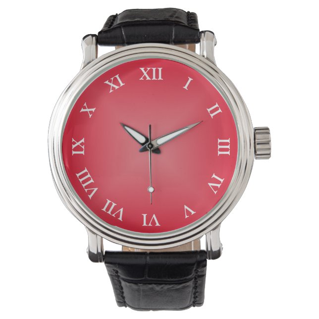 Reloj De Pulsera Número mínimo de Personalizado de gradiente rojo (Anverso)