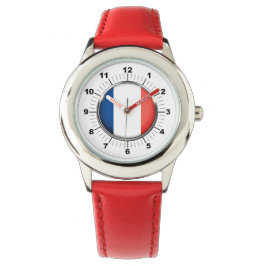 Reloj De Pulsera Número rojo de acero inoxidable de la bandera de F