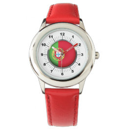 Reloj De Pulsera Número rojo de la bandera ajustable de Portugal pa