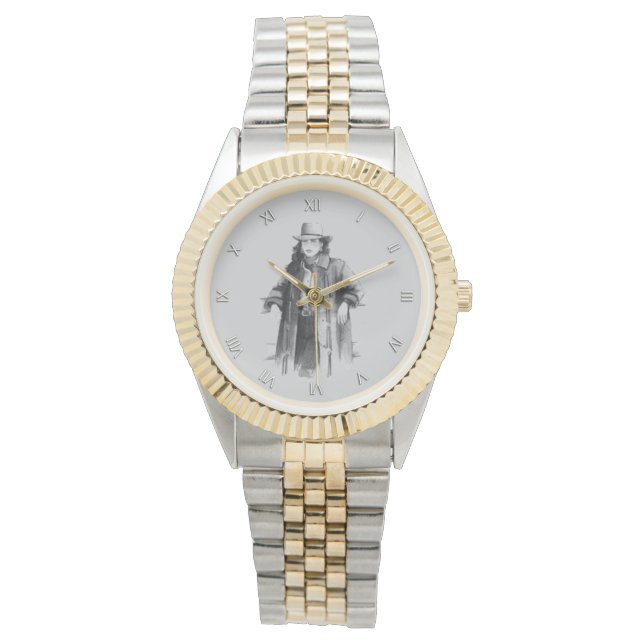 Reloj De Pulsera Número romano Chica de vaca bonito (Anverso)
