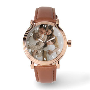 Reloj De Pulsera Números blancos de foto familiar personalizada 