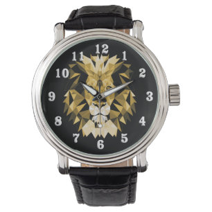 Reloj De Pulsera Números blancos de la cabeza del león