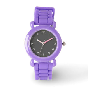 Reloj De Pulsera Números blancos en los niños grises observan el ar
