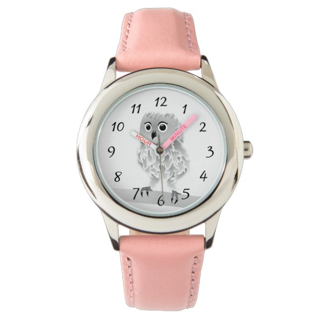 Reloj De Pulsera Números de búho blanco (Anverso)