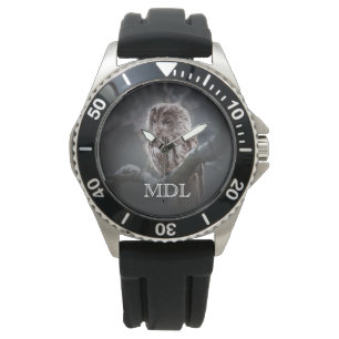 Reloj De Pulsera Números de fotos de lechuza nocturna