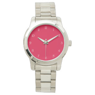 Reloj De Pulsera Números de guiones blancos en el vatio rosado