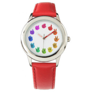 Reloj De Pulsera Números de lenguaje de señas de la rueda de color