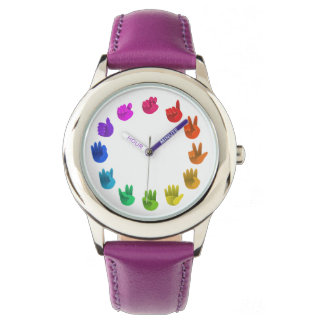 Reloj De Pulsera Números de lenguaje de señas de la rueda de color