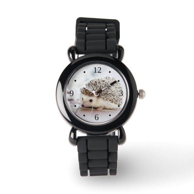 Reloj De Pulsera Números de Monograma Cuto Hedgehog Silver (Anverso)