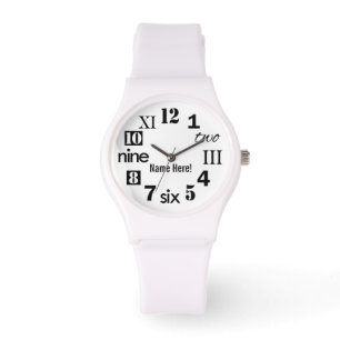 Reloj De Pulsera Números de reproducción tipográficos monogramad