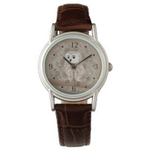Reloj De Pulsera Números lindos del búho de Brown