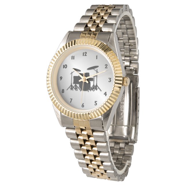 Reloj De Pulsera Números negros del juego de tambores (Angular)