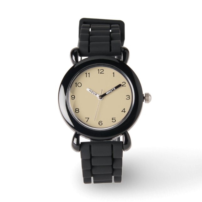 Reloj De Pulsera Números negros en blanco (Anverso)