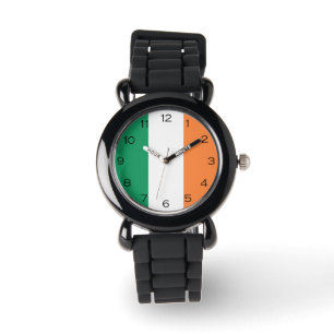 Reloj De Pulsera Números negros en la bandera irlandesa
