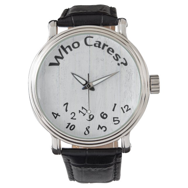 Reloj De Pulsera números revueltos en madera blanqueada (Anverso)