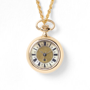 Reloj De Pulsera Números romanos de estilo antiguo dorado