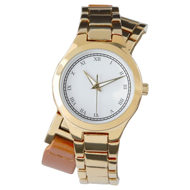 Reloj De Pulsera Números romanos de mujeres Wraparound Gold Watch A (Anverso)