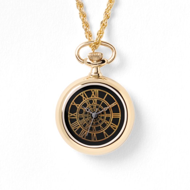 Reloj De Pulsera Números romanos de oro elegantes (Anverso)