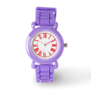 Reloj De Pulsera Números romanos de PixDezines de color rojo