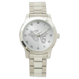 Reloj De Pulsera Números romanos del teatro de plata de la comedia