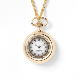 Reloj De Pulsera Números romanos metálicos del oro elegante -