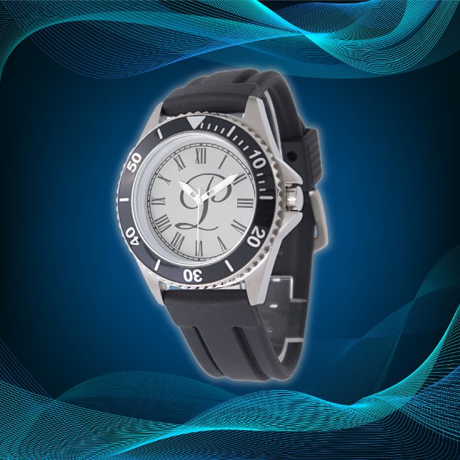 Reloj De Pulsera Números romanos mínimos simples de monograma inici (Subido por el creador)