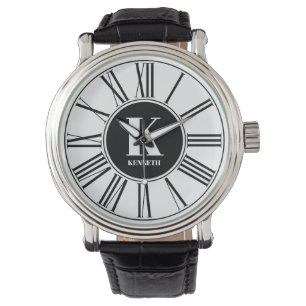 Reloj De Pulsera Números romanos negrita negro y blanco negrita