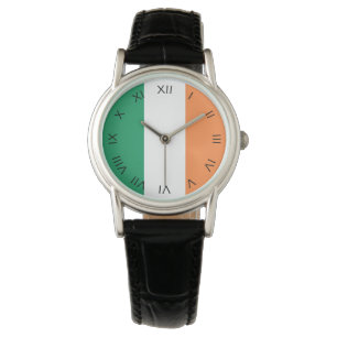 Reloj De Pulsera Números romanos negros en la bandera irlandesa
