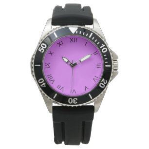 Reloj De Pulsera Números romanos negros en mens púrpura