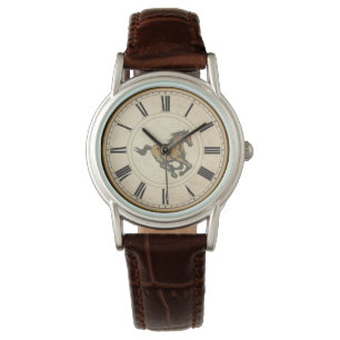RELOJ DE PULSERA NÚMEROS ROMANOS RÚSTICOS CABALLO ANTIGUO