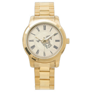 RELOJ DE PULSERA NÚMEROS ROMANOS RÚSTICOS CABALLO ANTIGUO