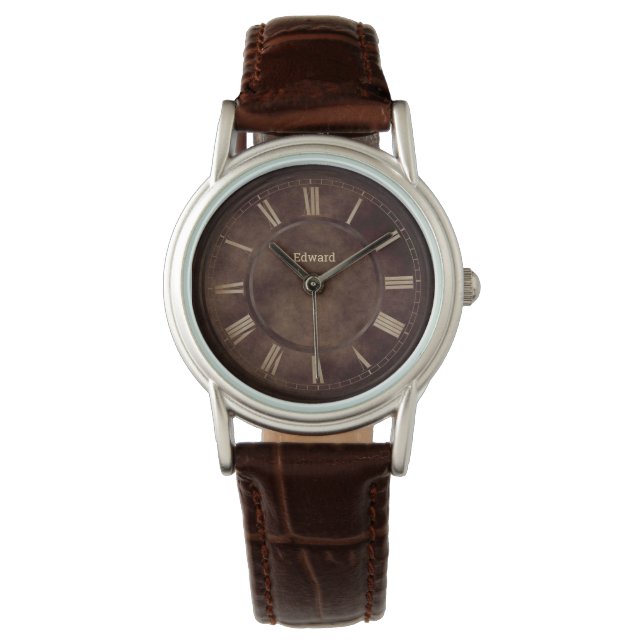 Reloj De Pulsera Números romanos Rusty Brown (Anverso)