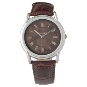 Reloj De Pulsera Números romanos Rusty Brown