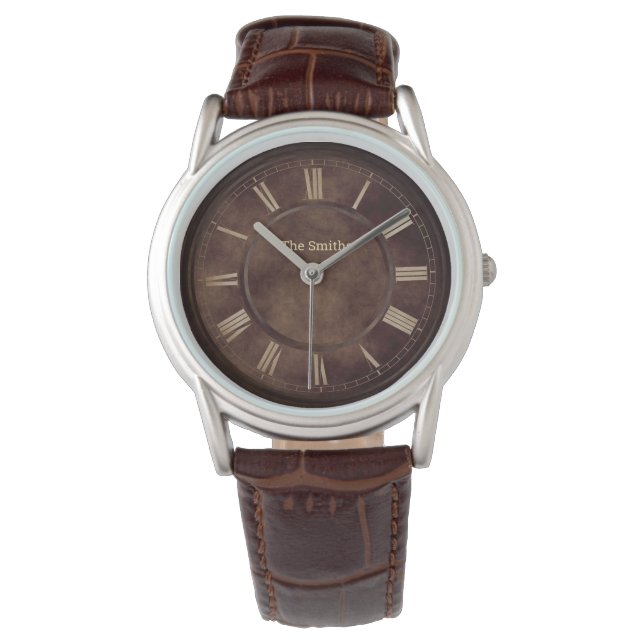 Reloj De Pulsera Números romanos Rusty Brown (Anverso)