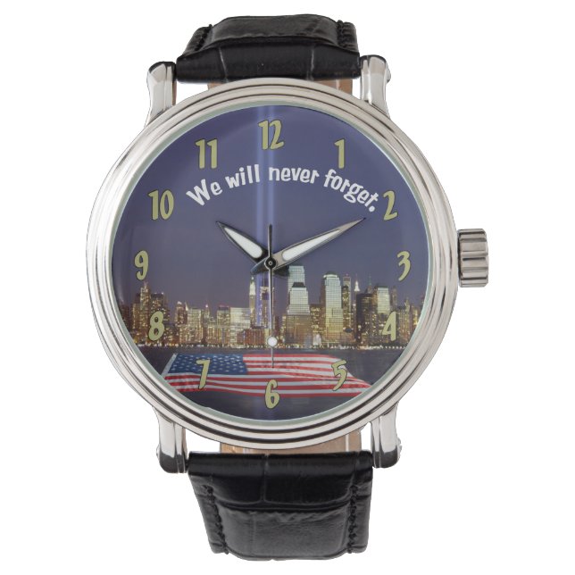 Reloj De Pulsera Nunca olvidaremos el tributo del 9-11 (Anverso)